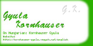 gyula kornhauser business card